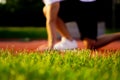 Runner starting position. athelte is preparing for the sprint. blurry Royalty Free Stock Photo