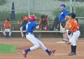 A Runner Steals Second Base Standing Up