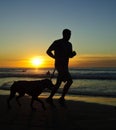 Runner at sunset, La Jolla Shore