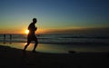 Runner at sunset, La Jolla Shore