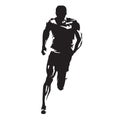 Runner vector silhouette, sprinting athlete