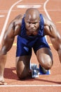 Runner Waiting At Starting Block