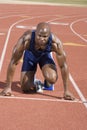 Runner Waiting At Starting Block