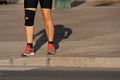 Runner woman that suffered a knee accident