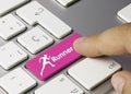 Runner - Inscription on Pink Keyboard Key Royalty Free Stock Photo