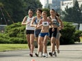 Athletes at the 20km march contest Royalty Free Stock Photo