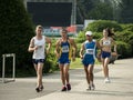 Athletes at the 20km march contest Royalty Free Stock Photo