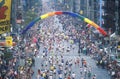 runners crossing 1st Avenue/ 59th Street bridge