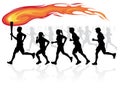 Runners with flaming torch.