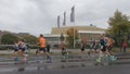 Runners In Front of Staatsbibliothek At Berlin Marathon 2019 Royalty Free Stock Photo