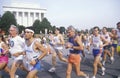 Runners going by Lincoln Memorial, Washington Memorial, Washington, D.C.