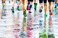 Runners in marathon abstract legs Royalty Free Stock Photo