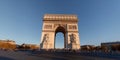 Runners marathon wide angle photo of the arc de Triomphe in paris Royalty Free Stock Photo