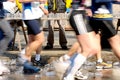 Runners Passing Water Stand