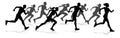 Runners Race Track and Field Silhouettes Royalty Free Stock Photo