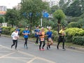 Shenzhen, China: runners run during the baoan international marathon