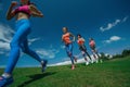 Runners on scamper. Royalty Free Stock Photo