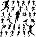 Runners silhouettes collection Royalty Free Stock Photo