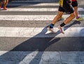 Runners warming up before the start of the granollers half marathon