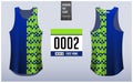 Running shirt design template, Tank top jersey mockup for athlete. Singlet jersey pattern. Royalty Free Stock Photo