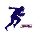 Running American football player logo silhouette, American Football logo