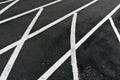 Running asphalt track with white painted lines. Royalty Free Stock Photo