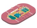 Running Athletes Stadium Composition Royalty Free Stock Photo