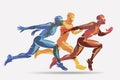 Running athletes vector symbol