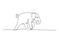 Running baby elephant. Continuous one line drawing.