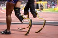 Running blades, flex feet with spikes of female runners