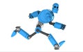 Running blue robot. Royalty Free Stock Photo