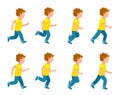 Running Boy Animation Sprite Set. 8 Frame Loop.