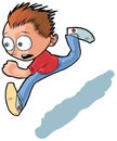 Running boy vector cartoon