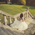 Young Running bride Royalty Free Stock Photo