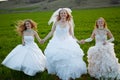 Running brides Royalty Free Stock Photo