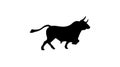 Running Bull Silhouette White Background