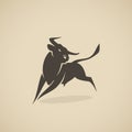 Running bull - vector illustration Royalty Free Stock Photo