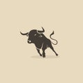 Running bull - vector illustration Royalty Free Stock Photo