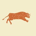 Running bull - vector illustration Royalty Free Stock Photo