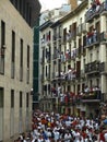 Running of the bulls in Pamplona Royalty Free Stock Photo