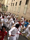 Running of the bulls in Pamplona Royalty Free Stock Photo