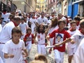 Running of the bulls in Pamplona Royalty Free Stock Photo