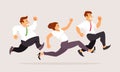 Running business people vector