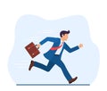 Running businessman with briefcase. Royalty Free Stock Photo