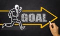 Running businessman;goal concept