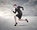 Running businesswoman Royalty Free Stock Photo