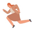 running businesswoman illustration