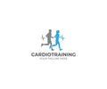 Running Cardio Training Logo Template. Athletes Vector