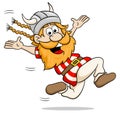 Running cartoon viking