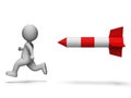 Running Character Shows Tight Spot And Aim 3d Rendering Royalty Free Stock Photo